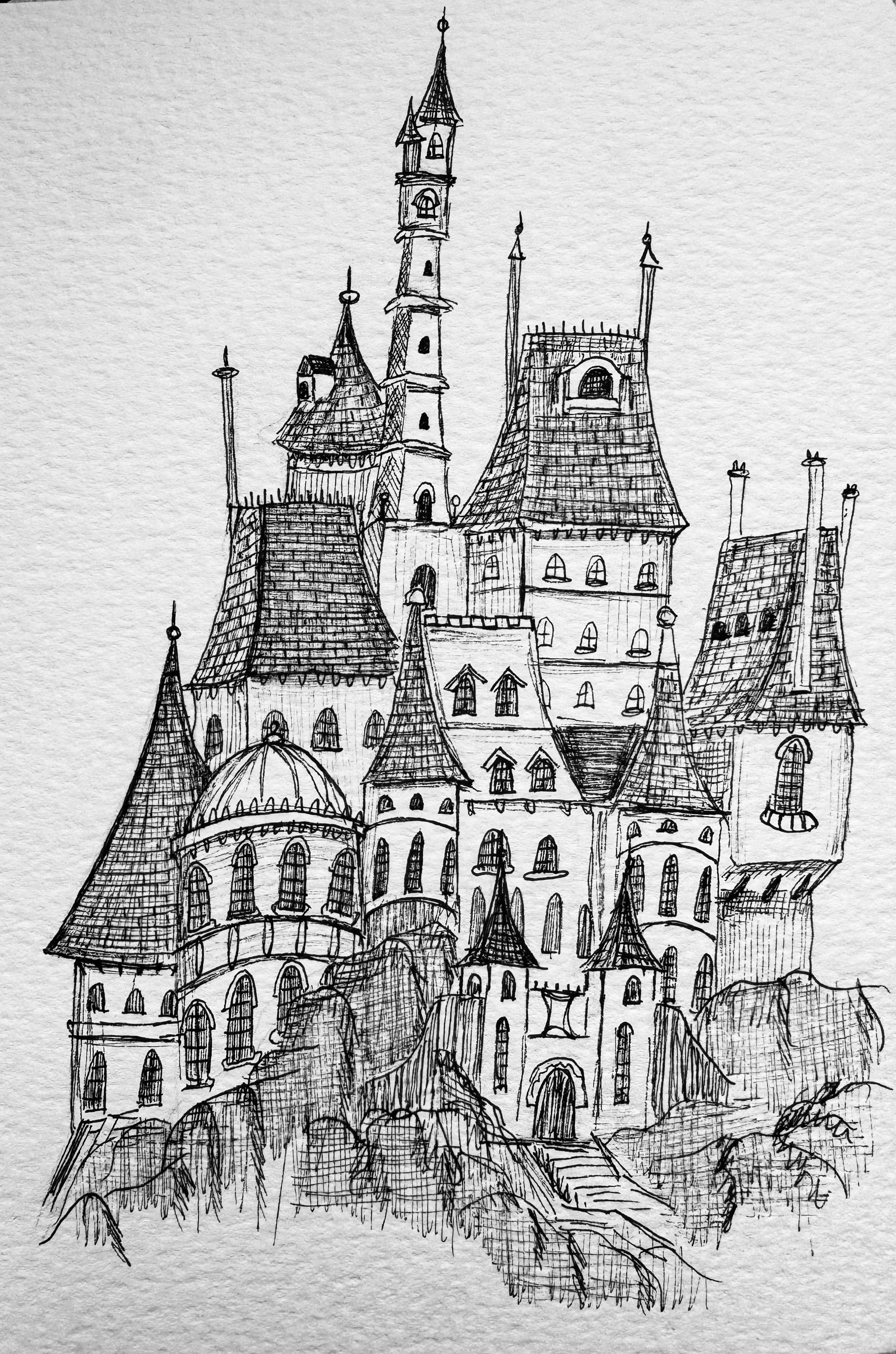 Whimsical French Castle Art Print