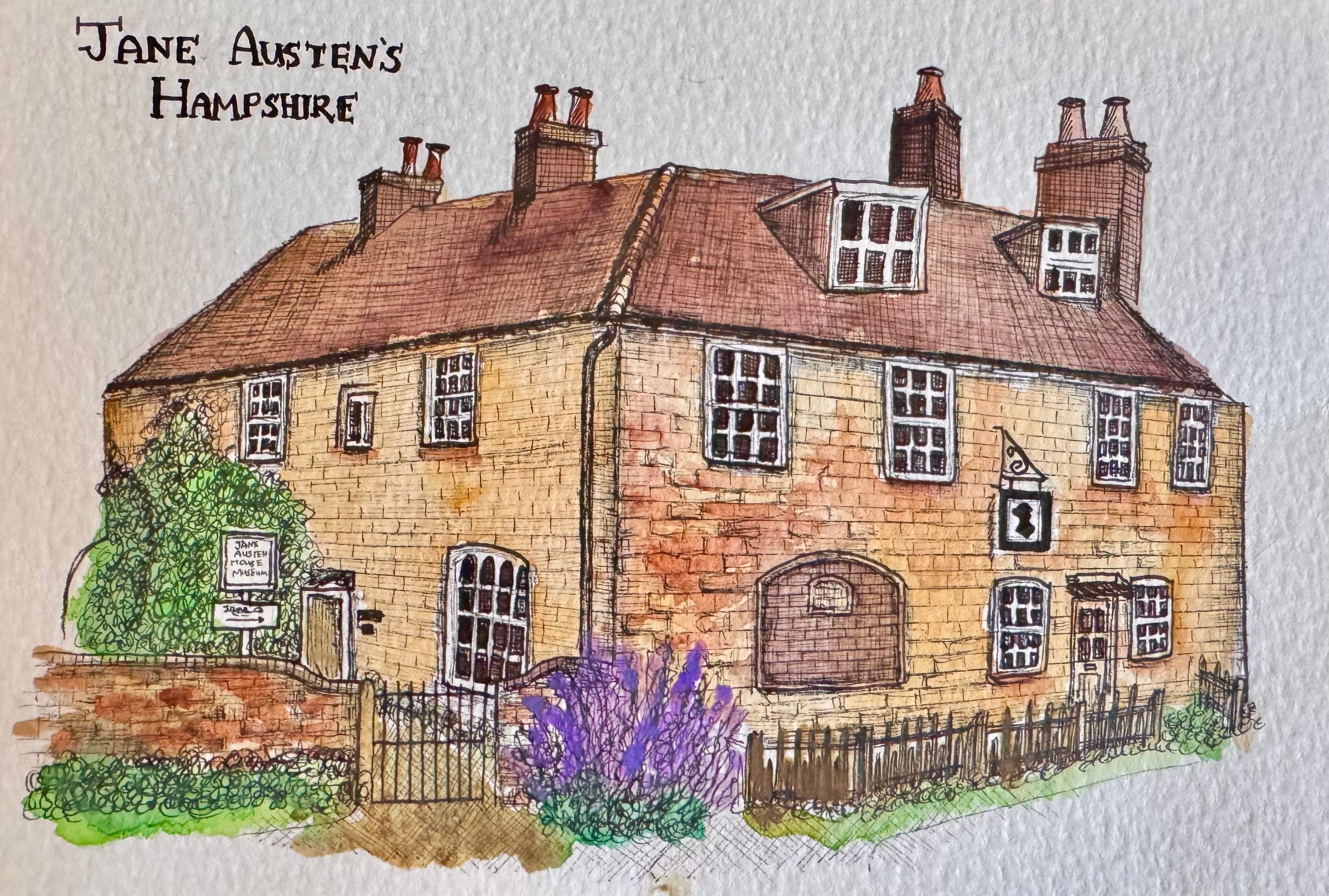 Jane Austen House in Color Art Print