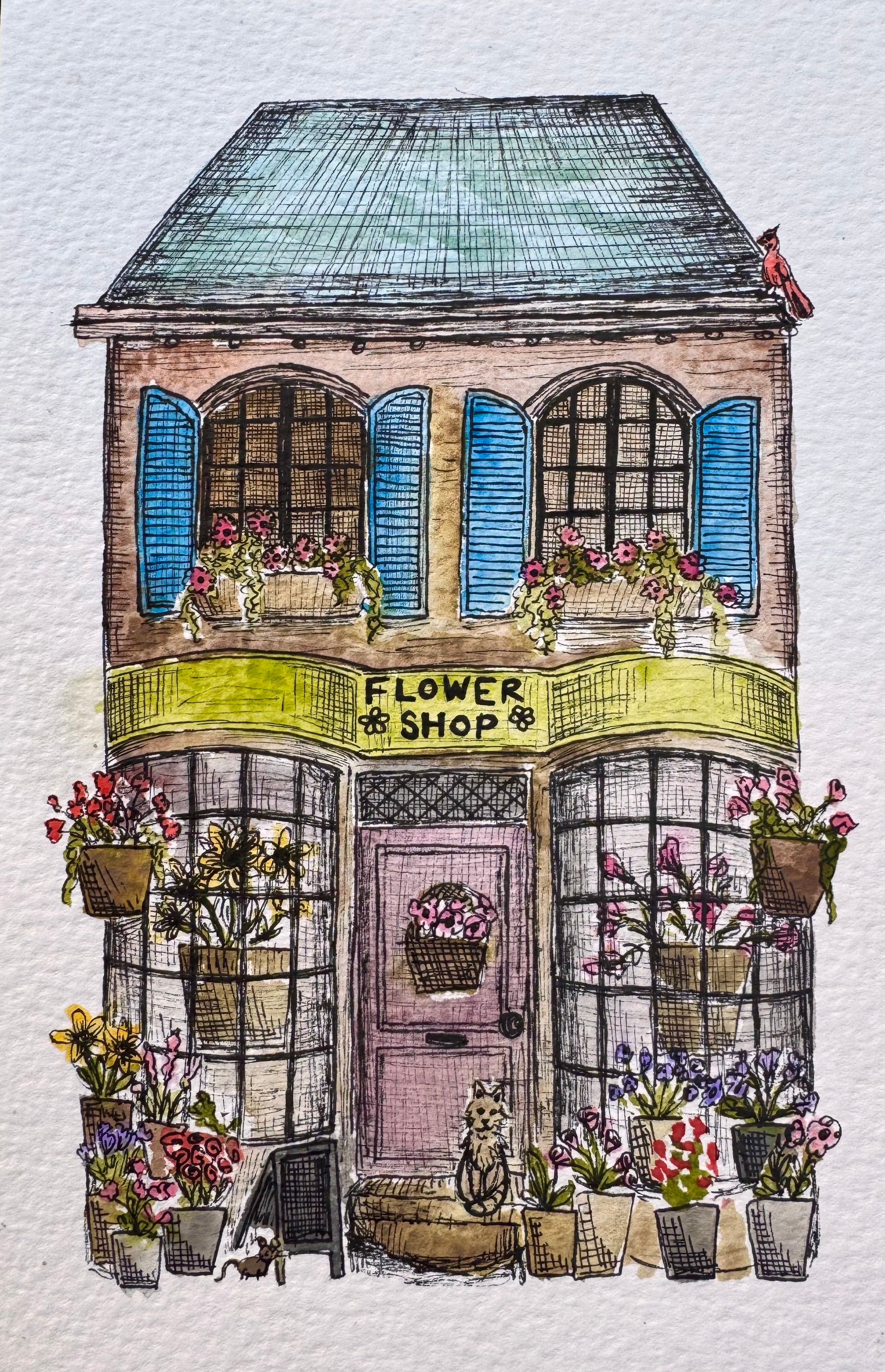 Flower Shop Art Print